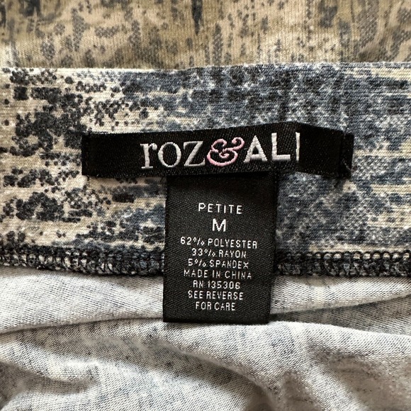 Roz&Ali Multicolor Maxi Boho Skirt Stretch Striped Tie Dye Blue Gypsy Women's PM - Picture 5 of 8